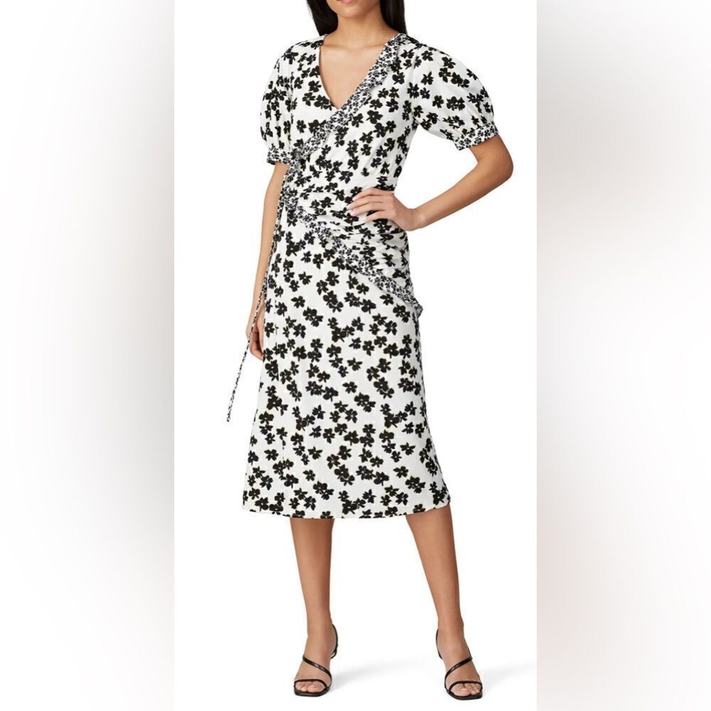 Love, Whit by Whitney Port Floral Wrap Midi Dress Size Large
